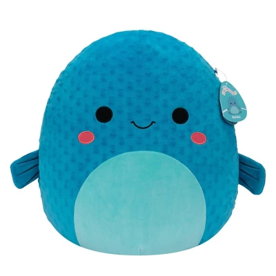 Squishmallows 16" Refalo The Blue Pufferfish Plush Toy 6 Squishmallows 16" Refalo The Blue Pufferfish Plush Toy - Image 6